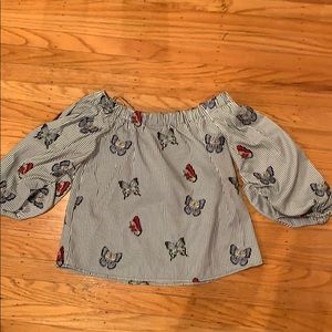 Butterfly off the shoulder top